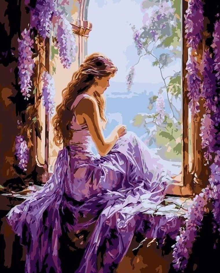 Koh-I-Noor, malowanie po numerach, dziewczyna w oknie, 40-50 cm