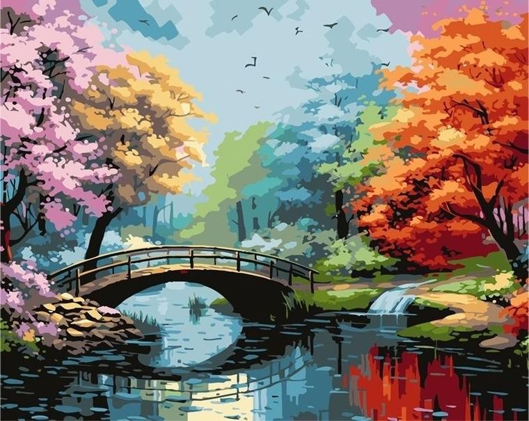 Koh-I-Noor, malowanie po numerach, most, 40-50 cm