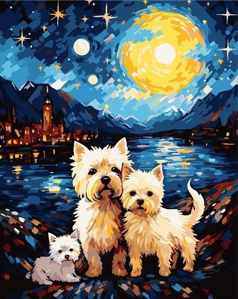 Koh-I-Noor, malowanie po numerach, pieski, 40-50 cm