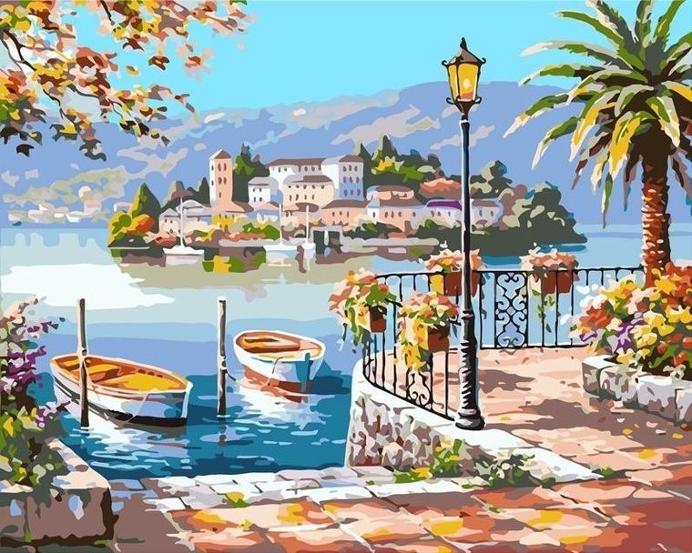 Koh-I-Noor, malowanie po numerach, przystań, 40-50 cm