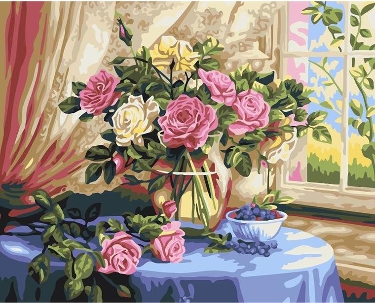 Koh-I-Noor, malowanie po numerach, róże, 40-50 cm