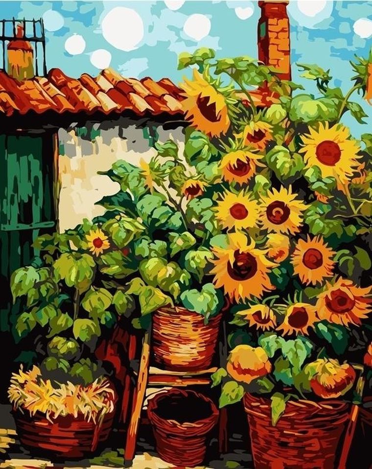 Koh-I-Noor, malowanie po numerach, słoneczniki, 40-50 cm