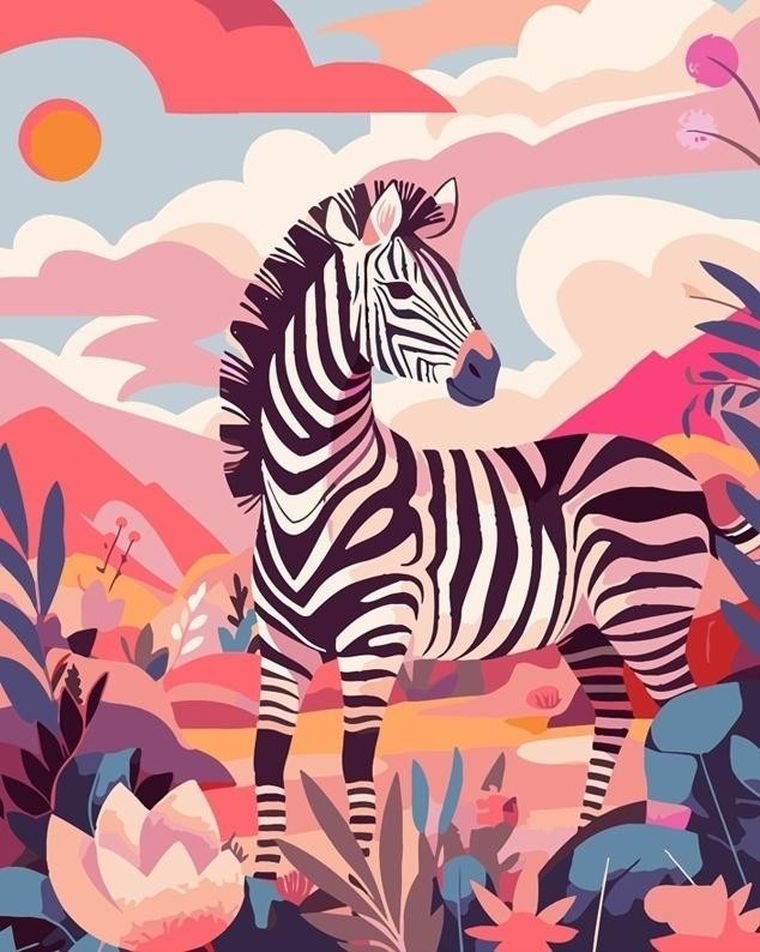 Koh-I-Noor, malowanie po numerach, zebra, 40-50 cm