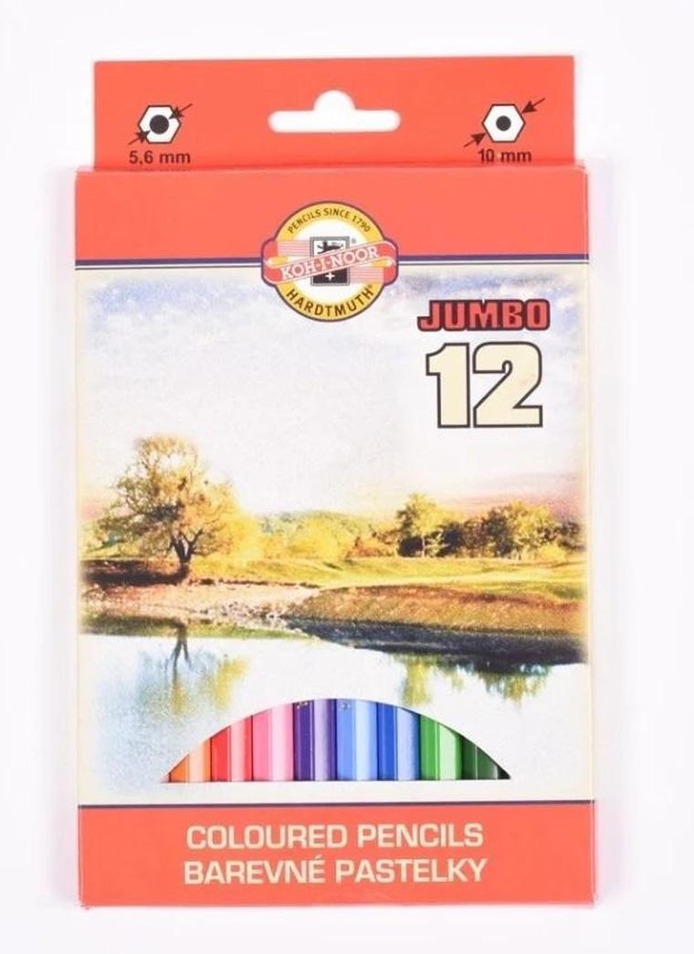 Koh-i-Noor, Omega Jumbo, kredki ołówkowe, 12 kolorów