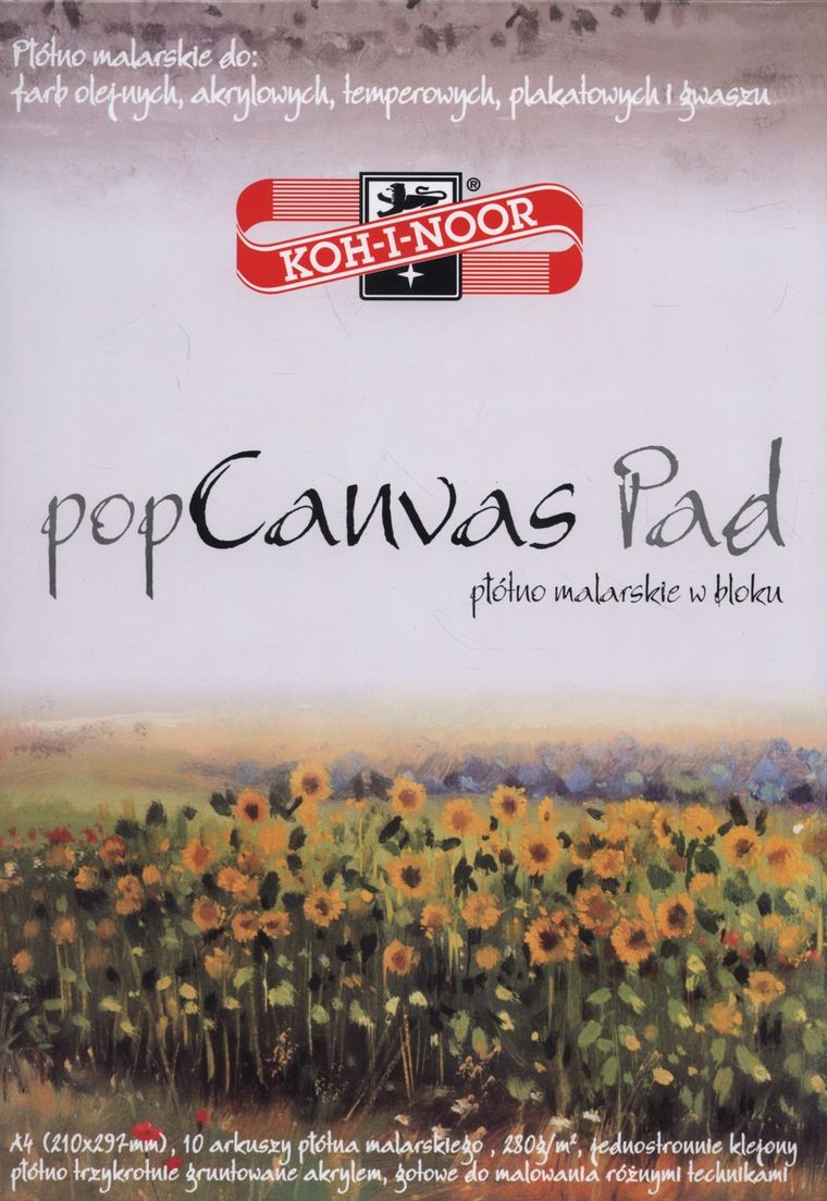 Koh-I-Noor, płótno malarskie w bloku Pop Canvas A4, 10 arkuszy