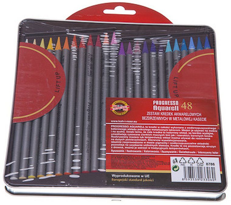 Koh-I-Noor, Progresso Aquarel, kredki w metalowej kasetce, 48 kolorów