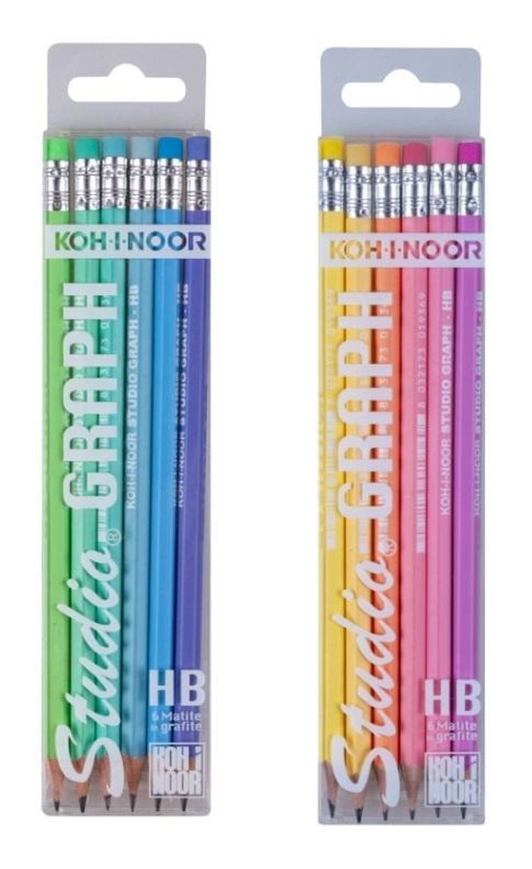 Koh-I-Noor, Studio Graph Mat, ołówek grafitowy, HB, 6 szt.