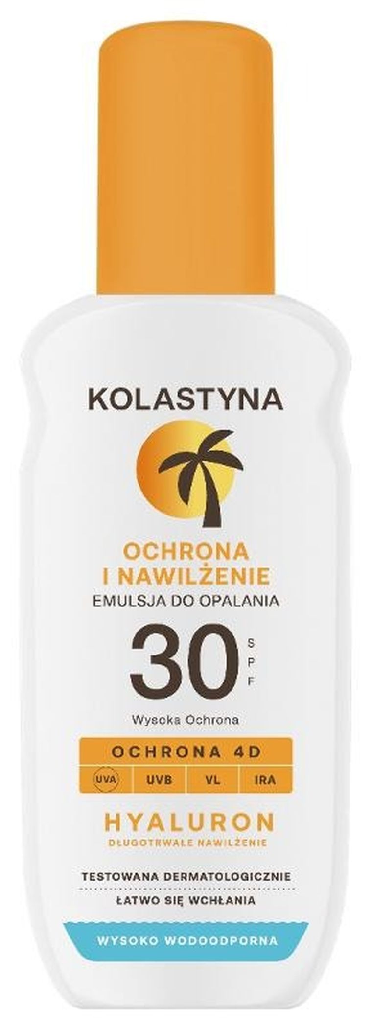 Kolastyna, emulsja do opalania w sprayu, ochrona i nawilżenie SPF30, 150 ml