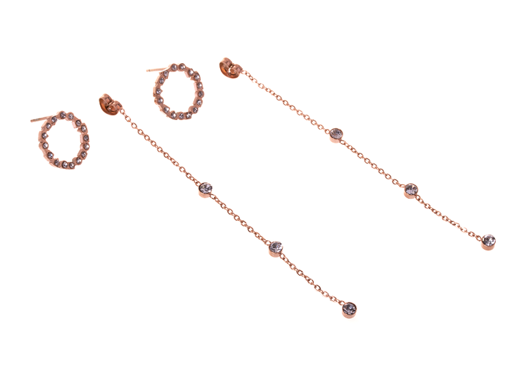 Kolczyki wiszące, rose gold
