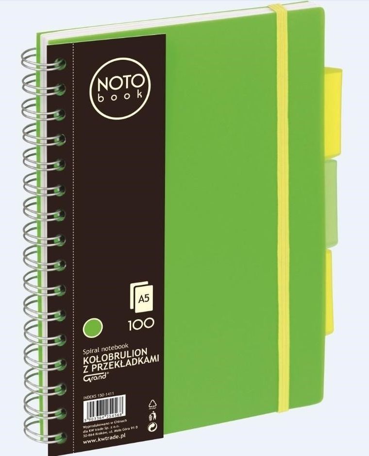 Kołobrulion A5, 100 kartek, kratka, zielony, 1 szt.