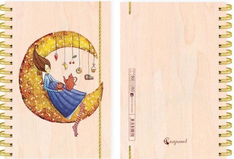 Kołonotatnik ozdobny A6, Księżyc, 50 stron, linia, 1 szt.