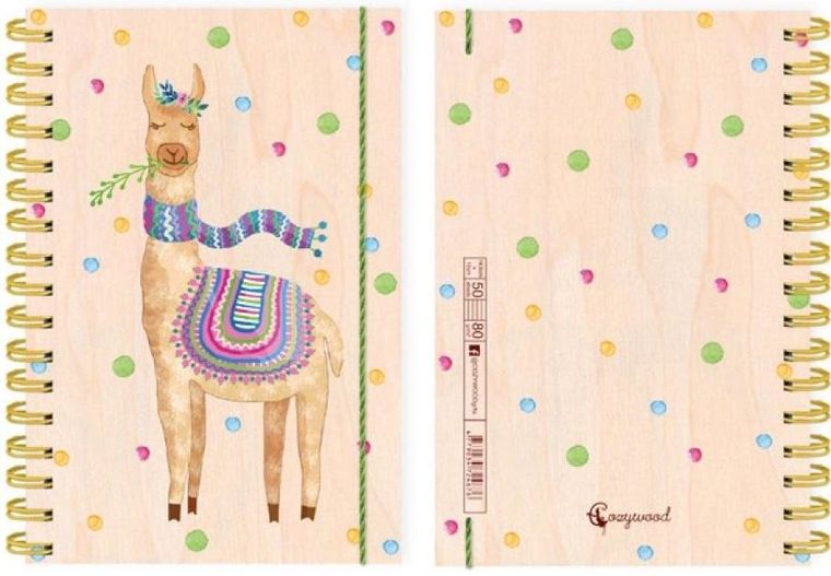 Kołonotatnik ozdobny A6, Lama, 50 stron, linia, 1 szt.