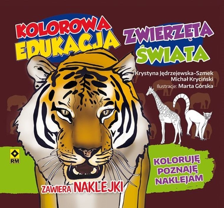 Kolorowa edukacja. Zwierzęta świata. Naklejka