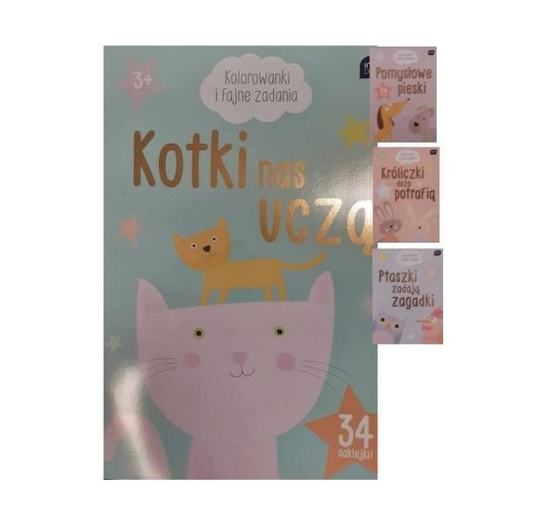 Kolorowanka A4 z naklejkami. Fajne Zadania MIX