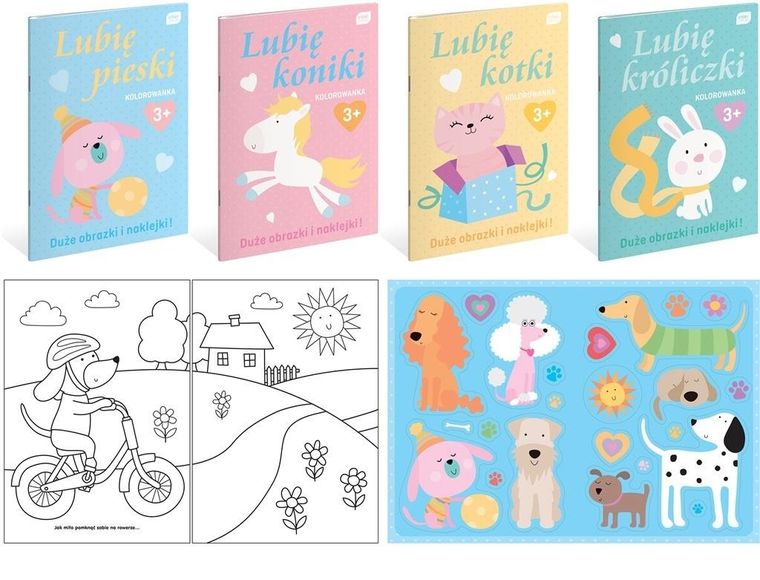Kolorowanka A4 z naklejkami. To Lubię