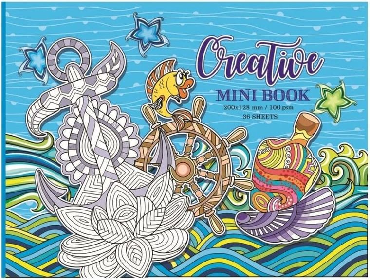 Kolorowanka antystresowa 200-126 mm. Morska