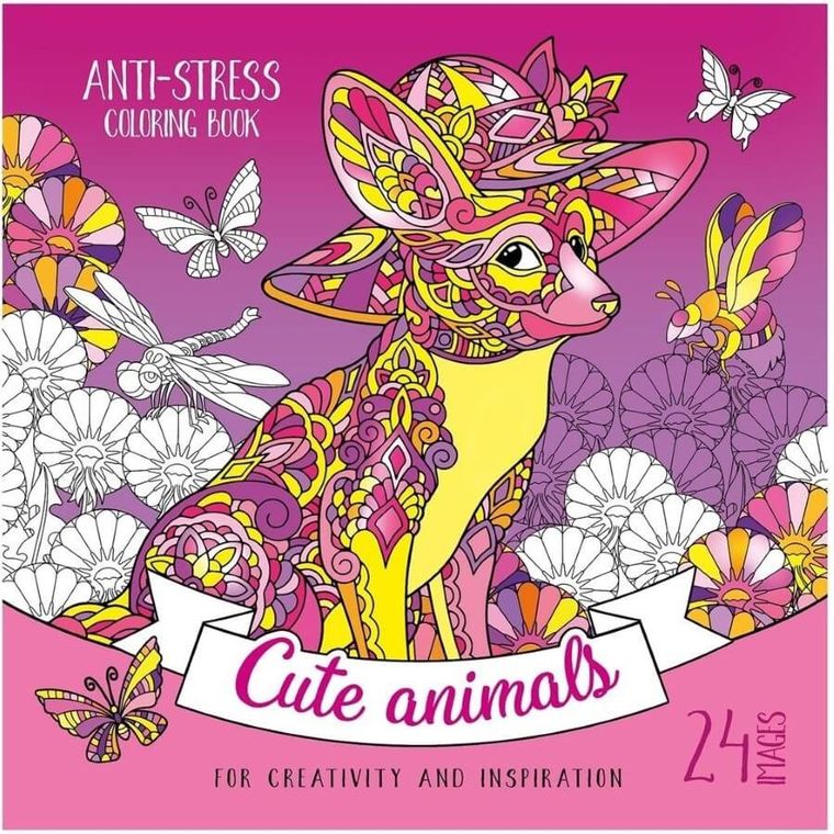 Kolorowanka antystresowa 200-200 mm. Cute animals