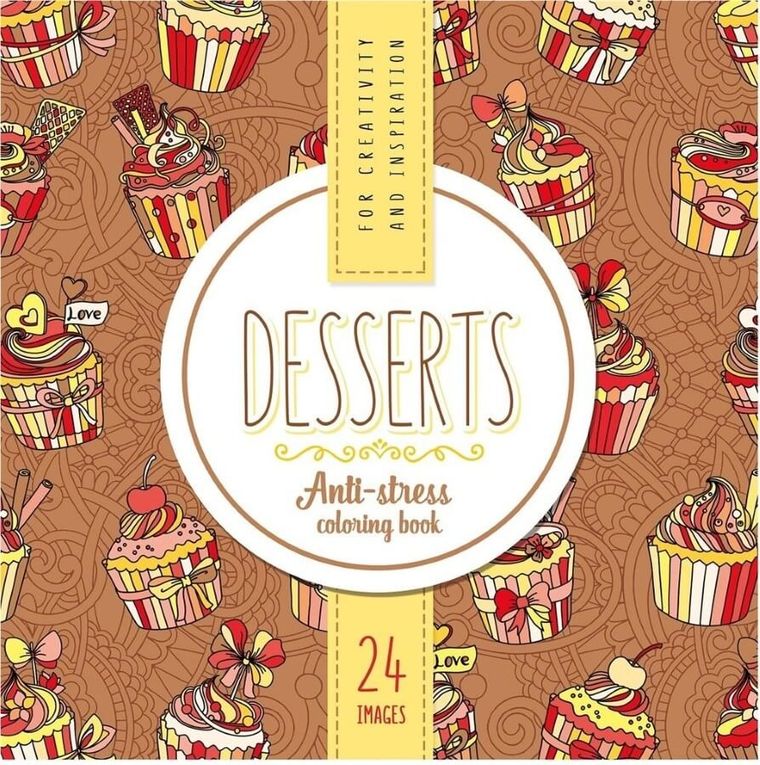 Kolorowanka antystresowa 200-200 mm. Desserts