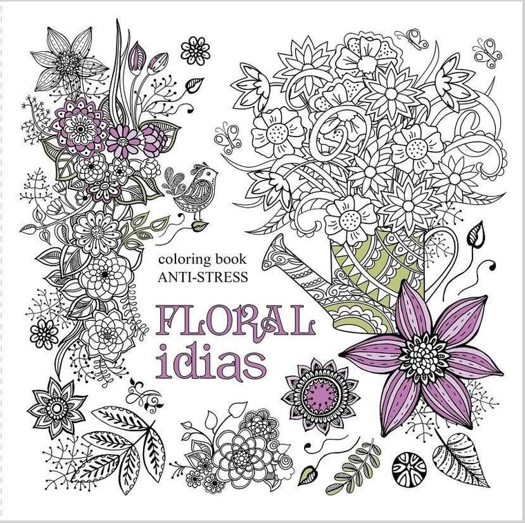 Kolorowanka antystresowa 200-200 mm. Floral idias