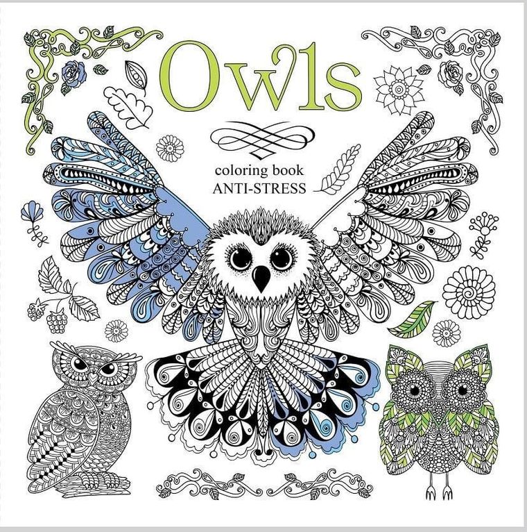 Kolorowanka antystresowa 200-200 mm. Owls