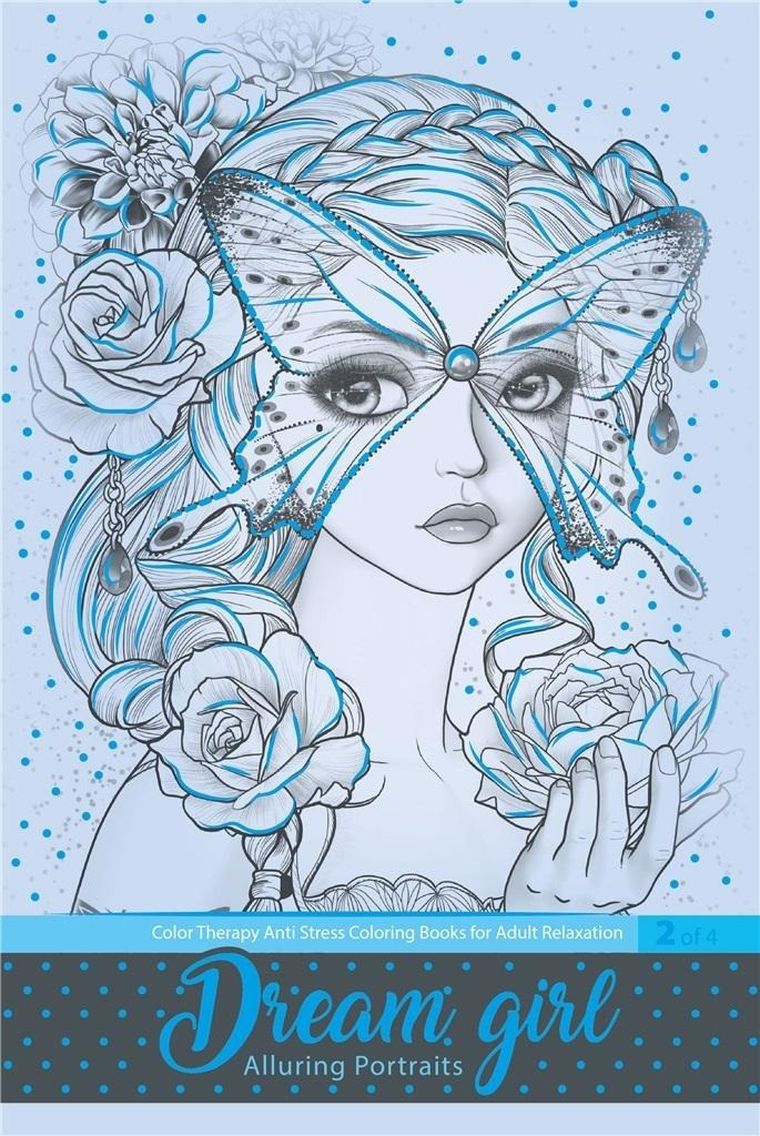 Kolorowanka antystresowa A4. Niebieska