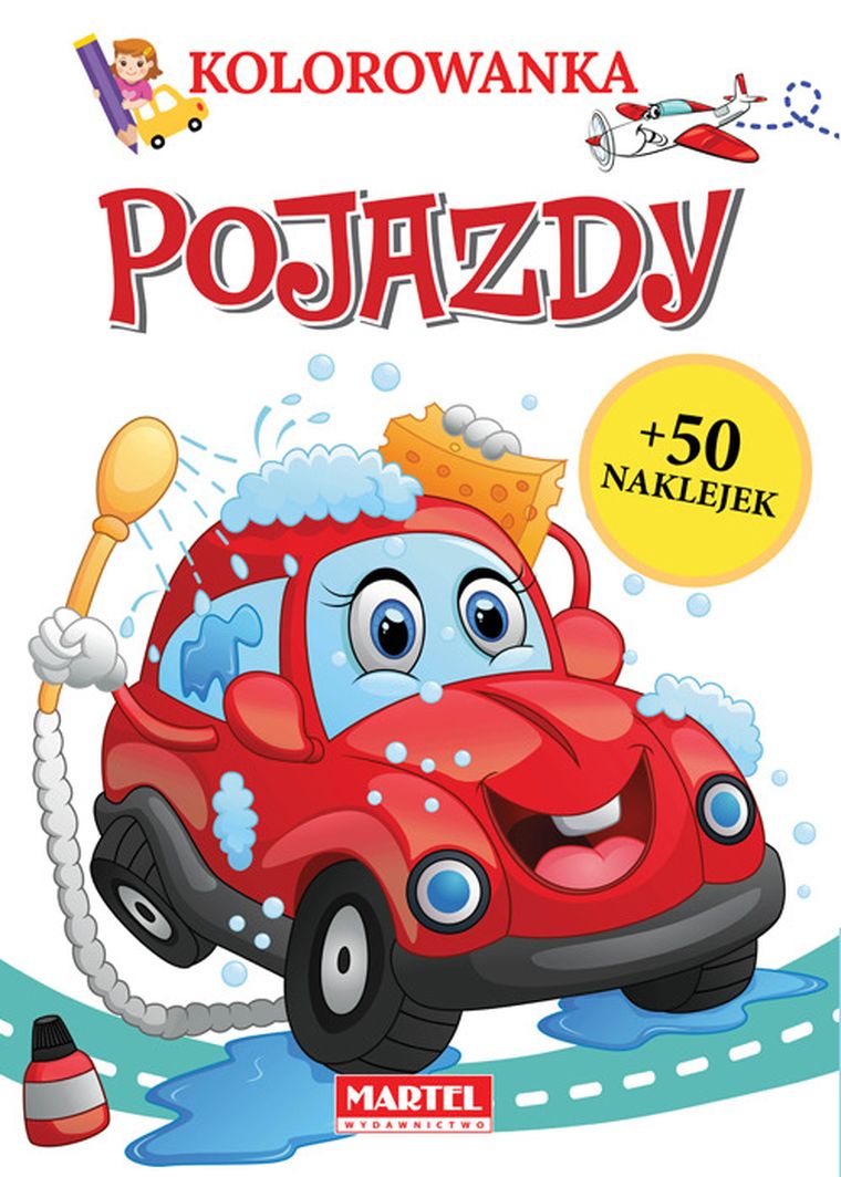 Kolorowanka. Pojazdy z naklejkami