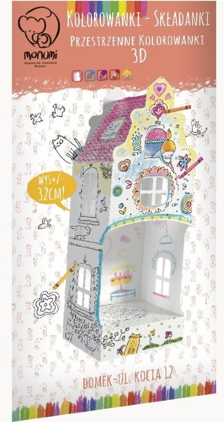 Kolorowanka składanka, mini domek ul. Kocia 12