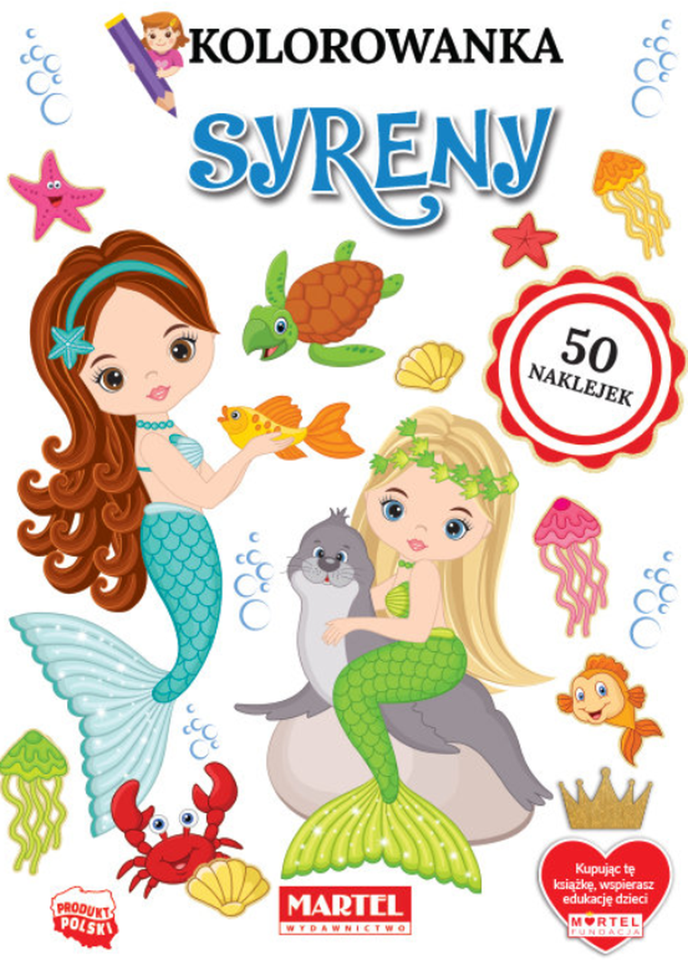 Kolorowanka. Syreny z naklejkami