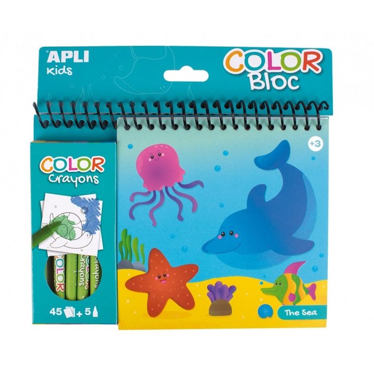 Kolorowanka z kredkami. Ocean