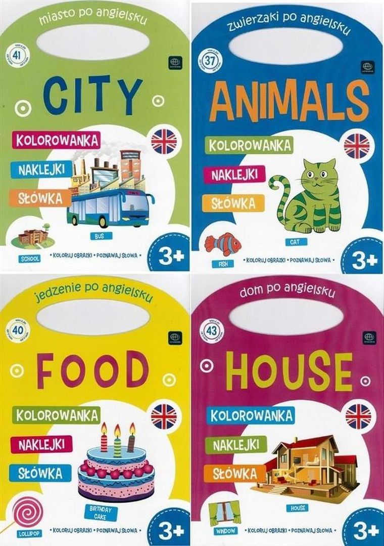 Kolorowanka z naklejkami. Angielski