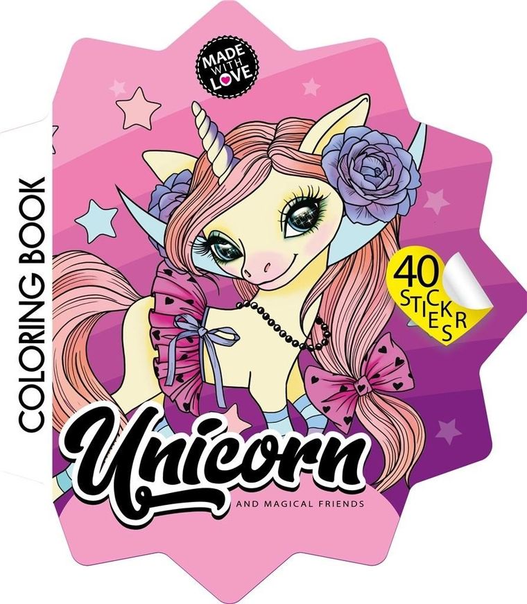 Kolorowanka z naklejkami. Jednorożce