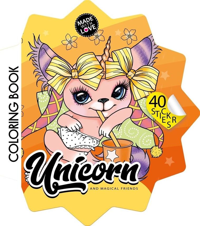 Kolorowanka z naklejkami. Jednorożce