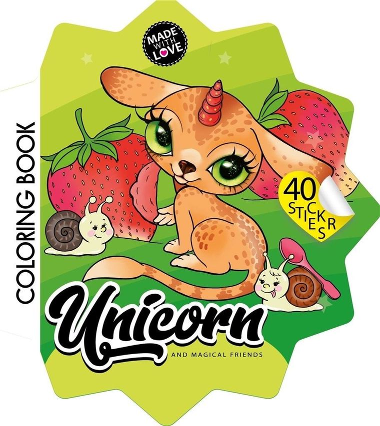 Kolorowanka z naklejkami. Jednorożce