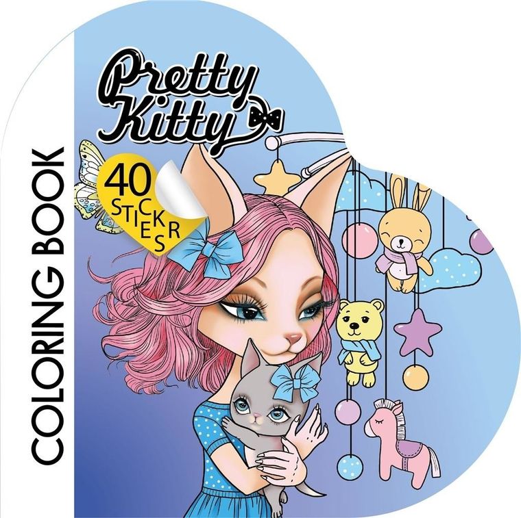 Kolorowanka z naklejkami. Kotki