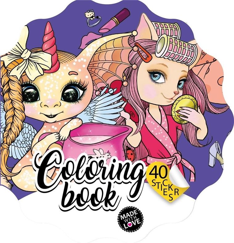 Kolorowanka z naklejkami. Kotki