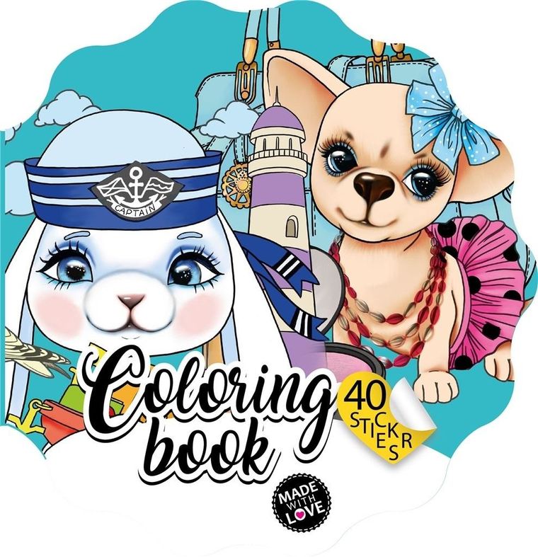 Kolorowanka z naklejkami. Pieski