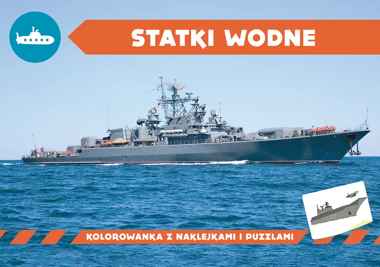 Kolorowanka z naklejkami. Statki wodne