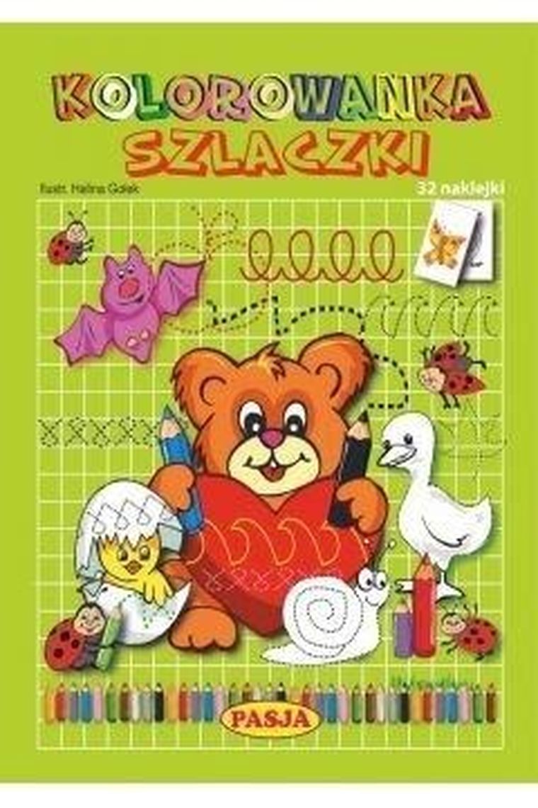 Kolorowanka z naklejkami. Szlaczki