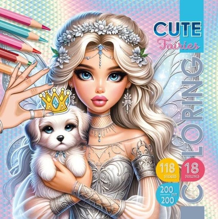 Kolorowanka z naklejkami. Urocze wróżki