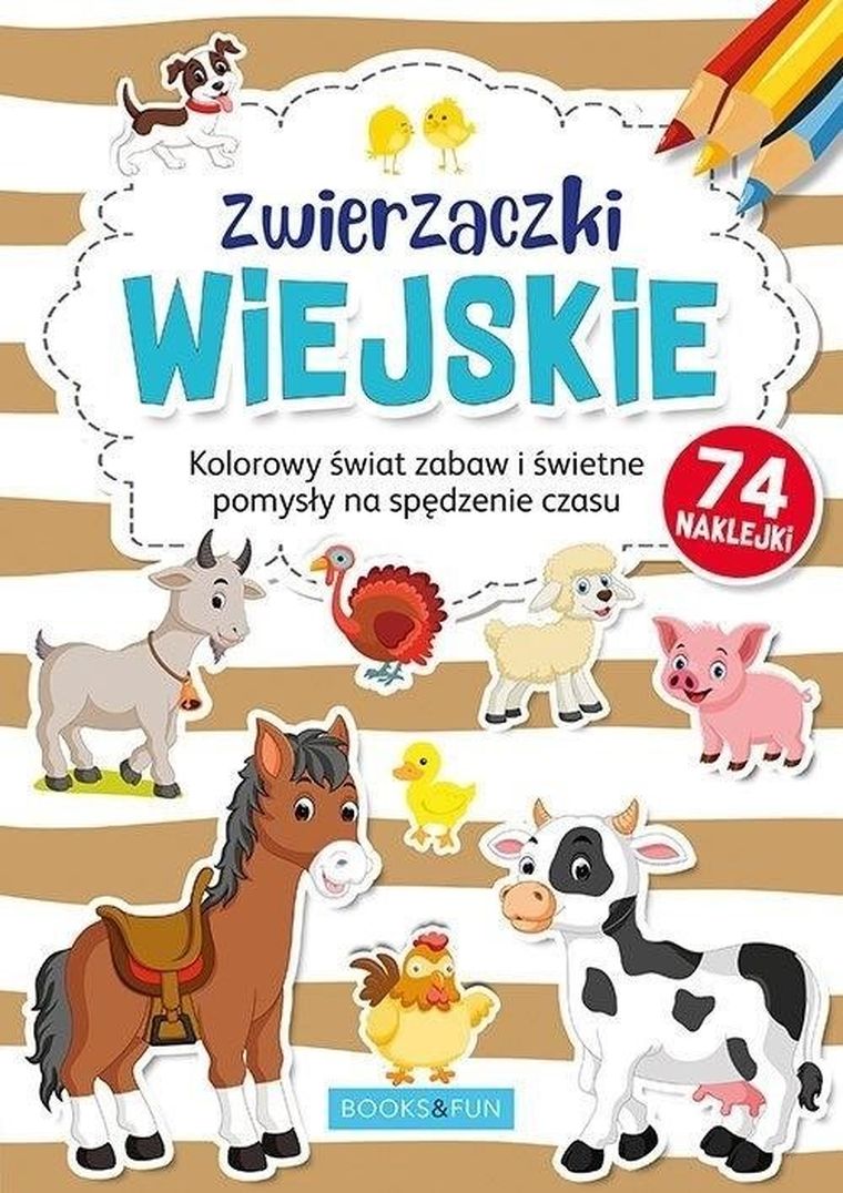 Kolorowanka z naklejkami. Zwierzaczki wiejskie