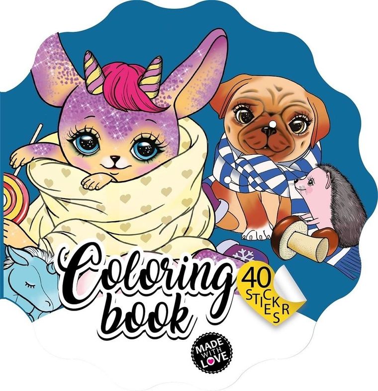 Kolorowanka z naklejkami. Zwierzątka