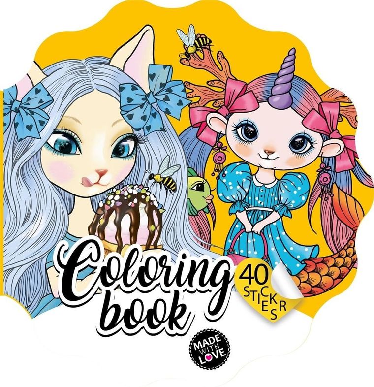 Kolorowanka z naklejkami. Zwierzątka