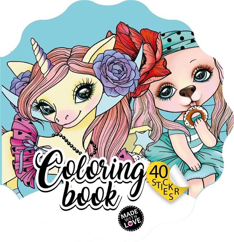 Kolorowanka z naklejkami. Zwierzątka