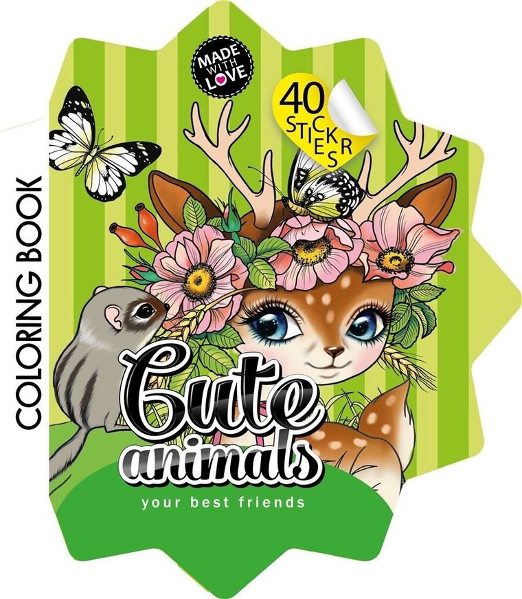 Kolorowanka z naklejkami. Zwierzątka