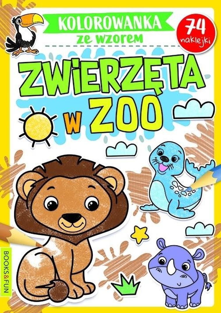 Kolorowanka ze wzorem. Zwierzęta w ZOO