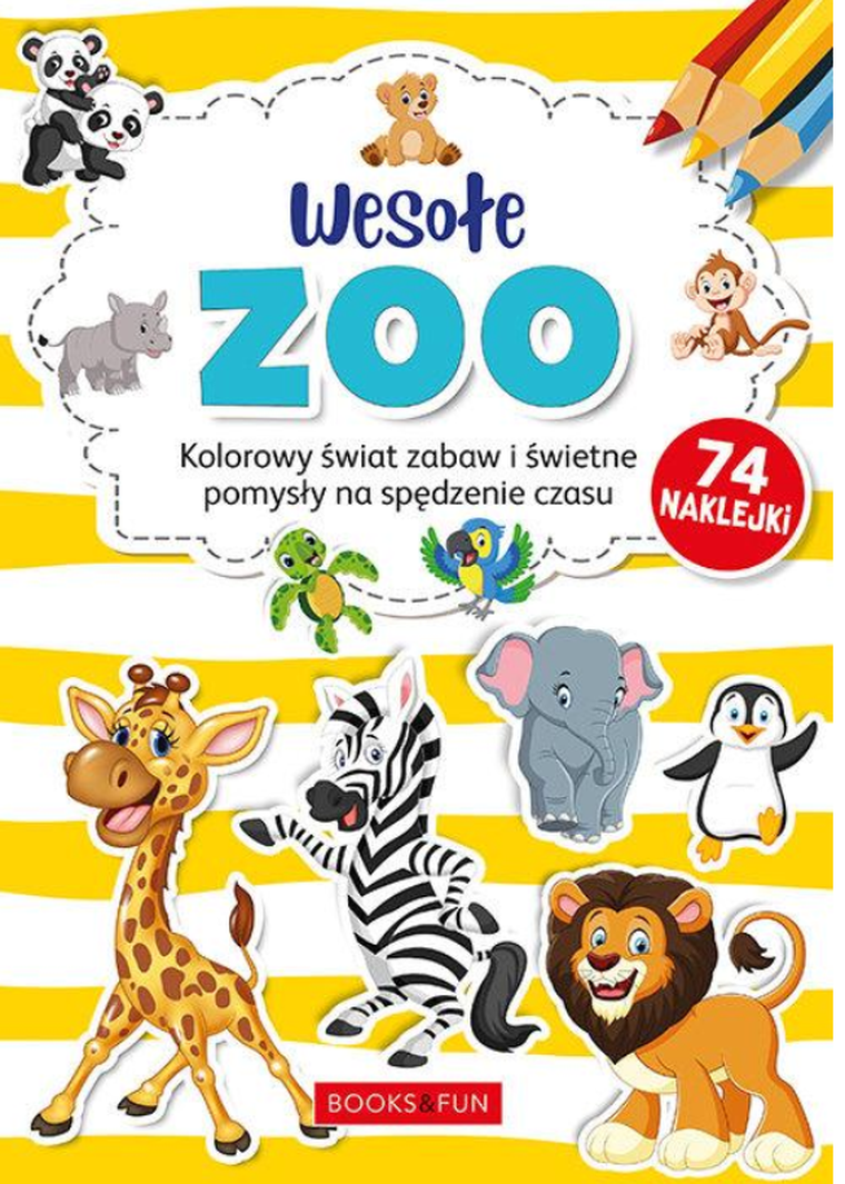 Kolorowanki z naklejkami. Wesołe ZOO