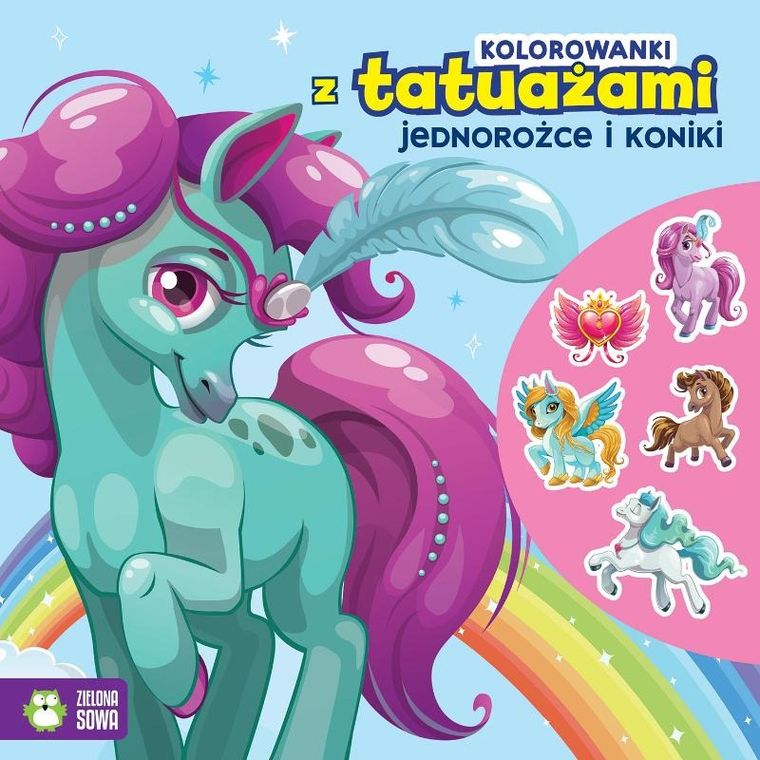 Kolorowanki z tatuażami. Jednorożce i koniki