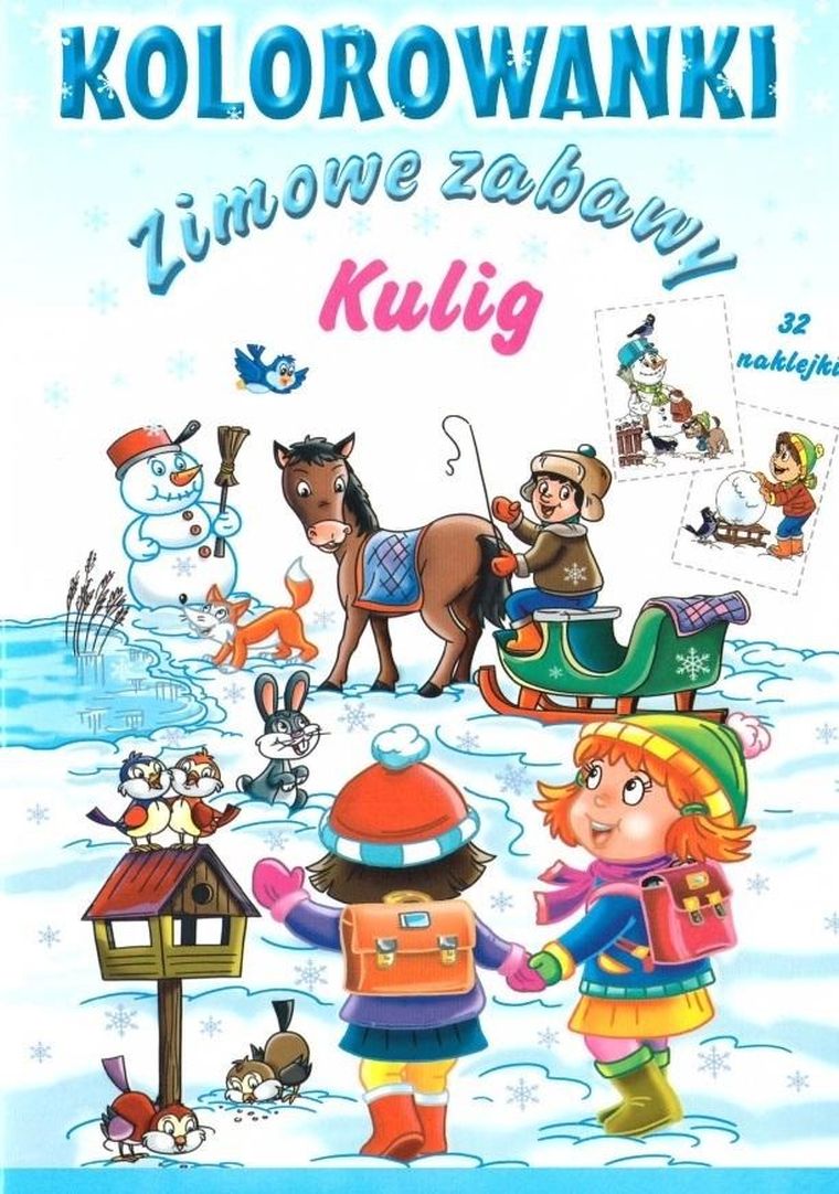 Kolorowanki. Zimowe ferie. Kulig