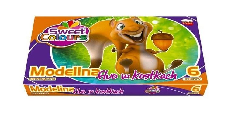 Koma-Plast, modelina w kostkach, fluorescencyjna, 6 kolorów