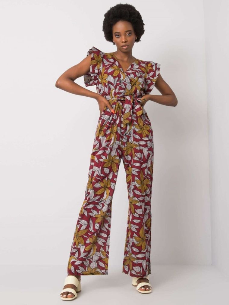 Kombinezon damski, bordowy, Italy Moda